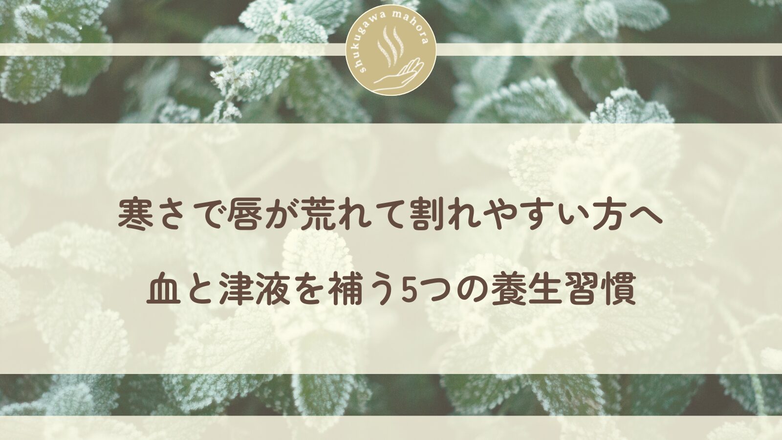 唇が荒れて割れやすい方へ血と津液を補う養生習慣を紹介する夙川まほら鍼きゅう院のブログ記事イメージ